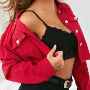 Ripped denim trucker jacket